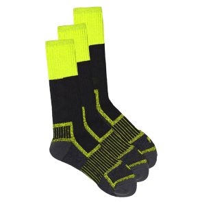 Rio No Hole Work Crew 3-Pack S7453S Fluro Yellow
