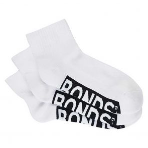 Bonds Mens Logo Cushioned Quarter Crew 3-Pack SXN93N White