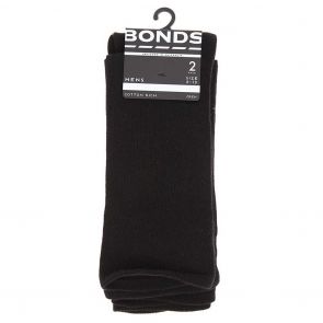 Bonds Mens Stay Up Crew 2 Pack SXXY2N Black