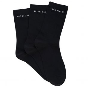 Bonds Mens Aussie Cotton Crew 3-Pack SYFK3N Black