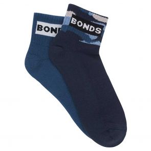 Bonds Mens Street Quarter Crew Socks 2 Pack SYFU2N Multi