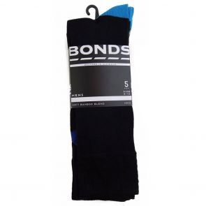 Bonds Bamboo 5 Pack Crew Socks SZFQ5W Black