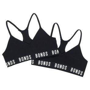 Bonds Kids Super Stretchies Racer Crop 2-Pack UXNK2A Black