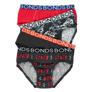 Bonds Boys Brief 4-Pack UXYK4A Red/Camo/Black/Bolt