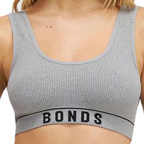 Bonds Retro Rib Scoop Crop WT44 Grey Marle