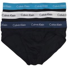 Calvin Klein Cotton Stretch Hip Brief 3-Pack NB2613 Black Spellbound/White/Blue Atoll