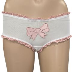 Little Minx Bow Brief LM1007B White