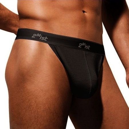 2xist Essentials Y Back Thong G-String 3102 Black Mens Underwear