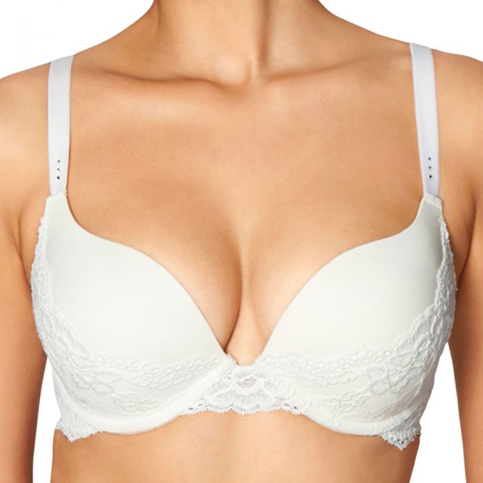 Pleasure State My Fit My Fit V Plunge Lace Contour Bra Ecru P22