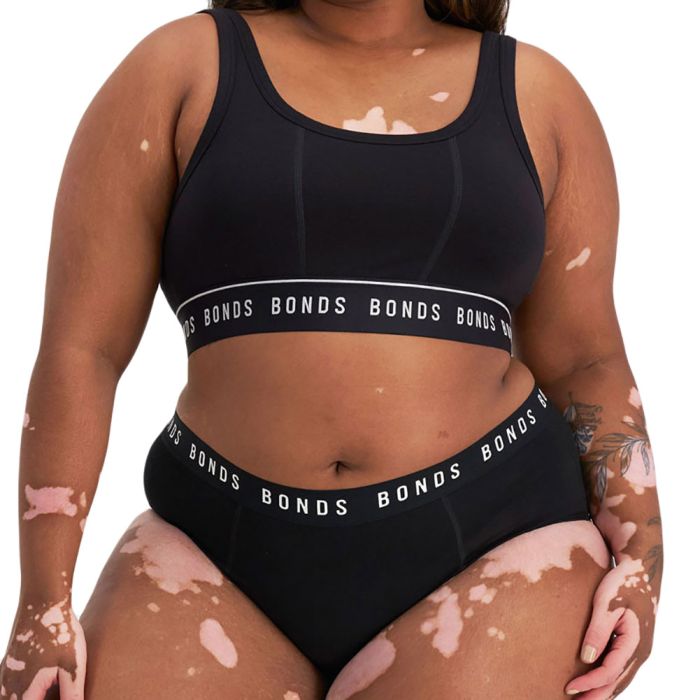 Bonds Bloody Comfy Period Full Brief Moderate WTKL Black Womens Underwear
