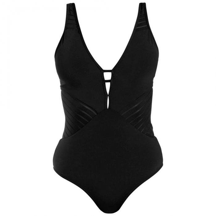 Jets Parallels Swim D DD Tab Plunge One Piece J10542D Black Womens Swimwear