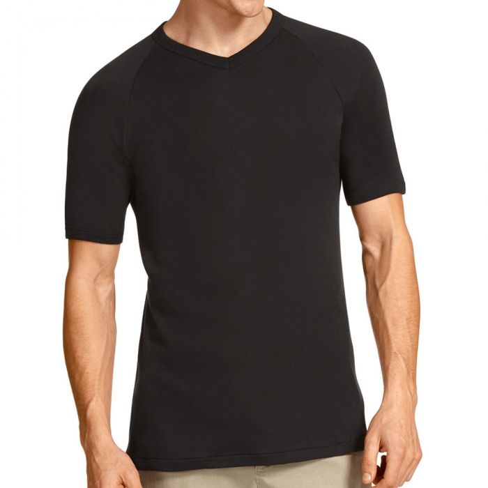 Bonds V Neck Raglan Tee 2 Pack M9762W Black Mens T Shirt