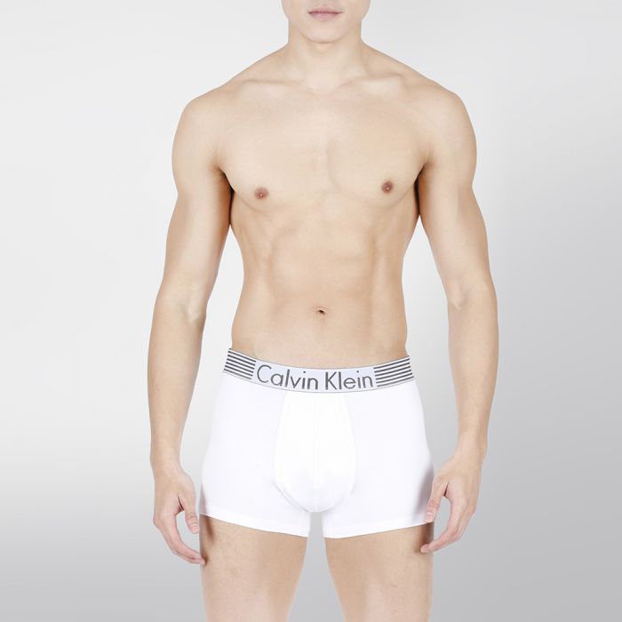 Calvin Klein Iron Strength CottonTrunk NB1017 White Mens Underwear