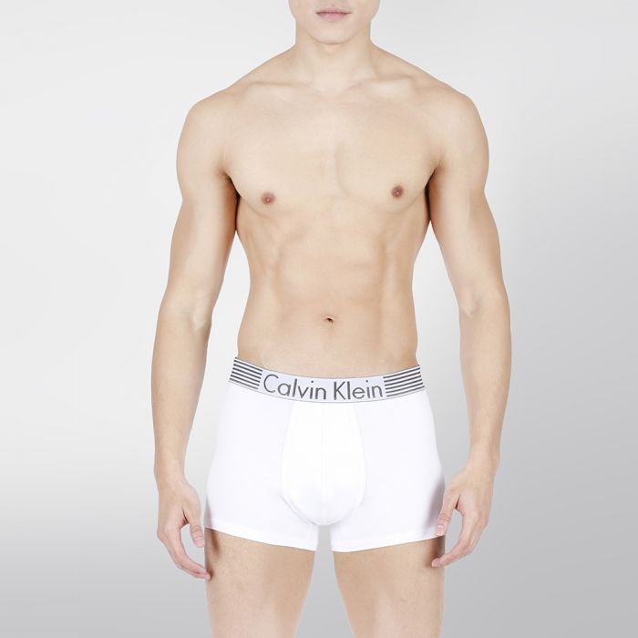 Calvin Klein Iron Strength CottonTrunk NB1017 White Mens Underwear Calvin Klein Iron Strength CottonTrunk NB1017 White Mens Underwear
