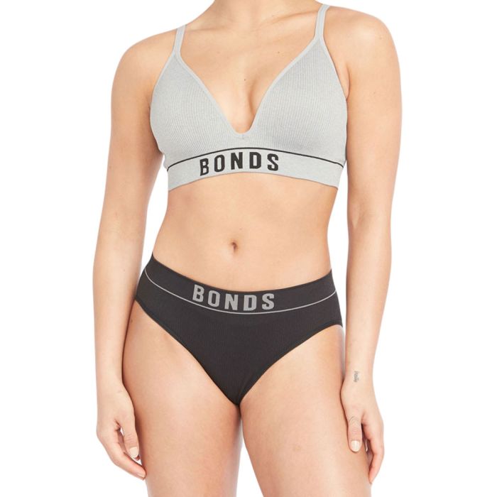 Bonds Retro Rib Wirefree Tee Bra YXF7Y White Womens Bra