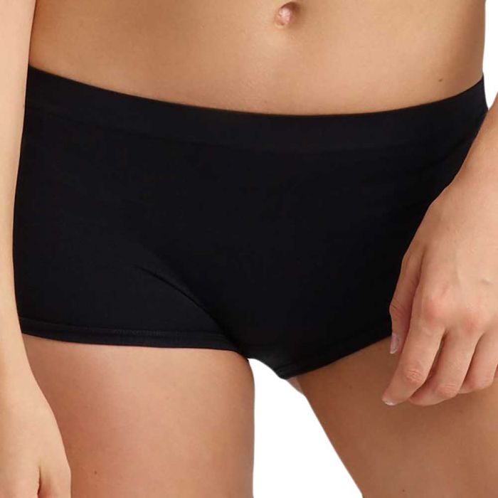 Ambra Seamless Singles Boyleg Brief AMSSBOY Black Womens Underwear