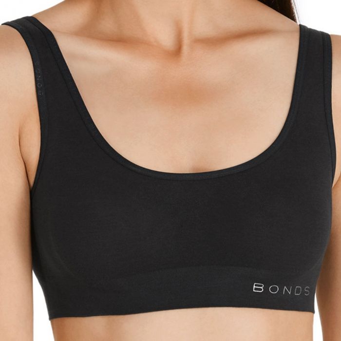 Bonds Comfy Tops Crop WWE7Y Black Womens Lingerie