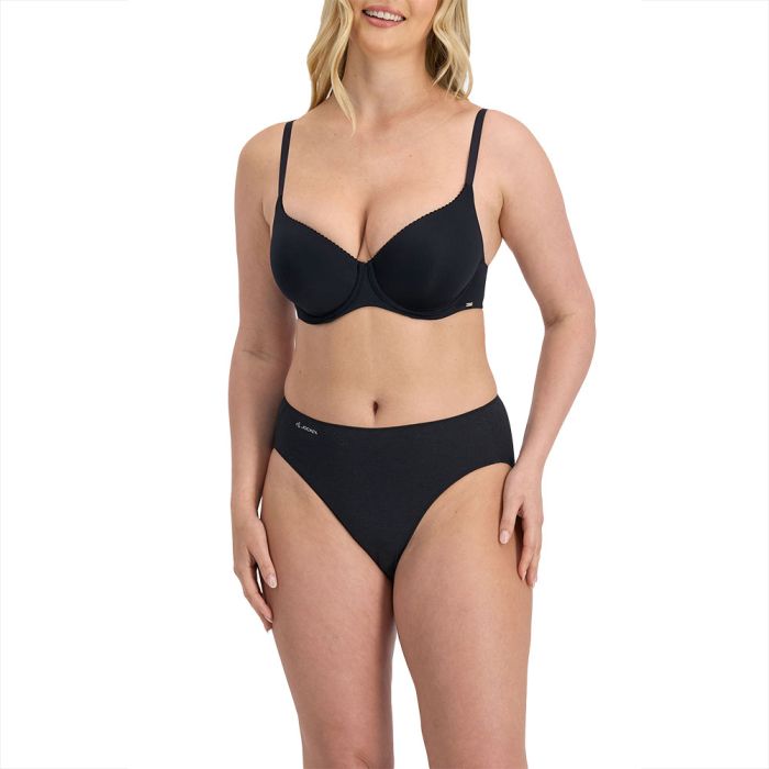 Jockey No Panty Line Promise Naturals Hi-Cut Brief WWL3 Black Womens  Underwear