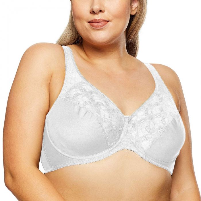 Hestia Women's Comfort Lace Wirefree Bra, Powder Puff, 16C