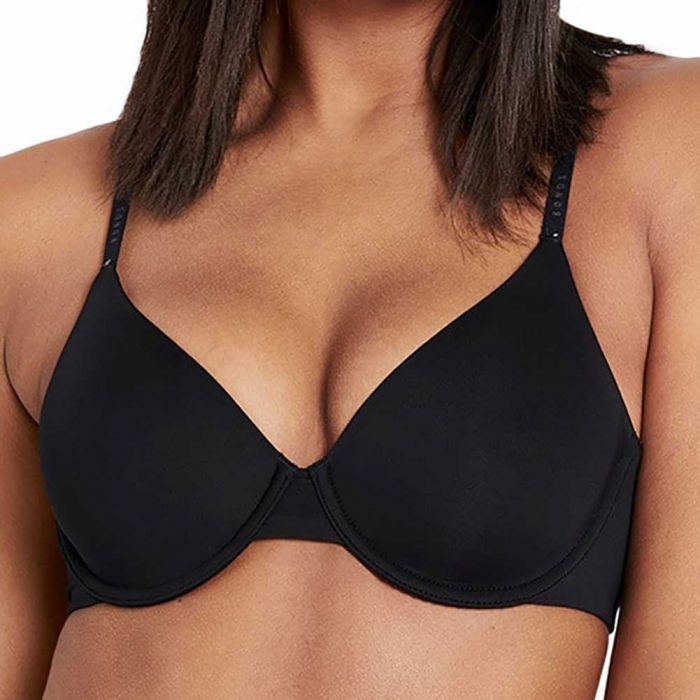 Bonds Invisi Underwire Tee Shirt Bra YXD9Y Black Womens Bra