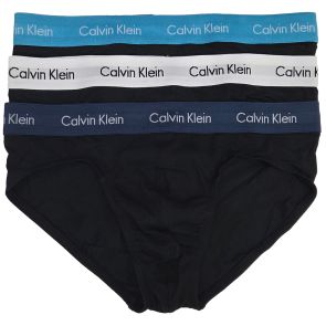 Calvin Klein Cotton Stretch Hip Brief 3-Pack NB2613 Black Spellbound/White/Blue Atoll