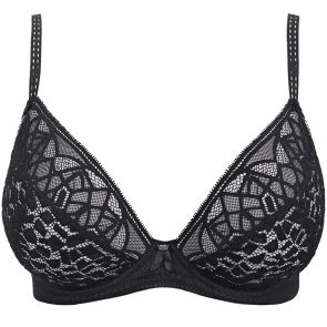 FINAL SALE Freya Lingerie Soiree Lace Padded Plunge Bra AA5013 Black