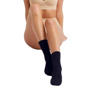 Ambra Bamboo Blend Crew Sock 2-Pack Navy