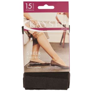 Kayser 10-Pack Plus Silky Elastane Knee Highs H12200 Nearly Black
