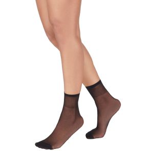 Razzamatazz 8-Pack Sheer Nylon Anklet Reinforced Toe H80044 Black