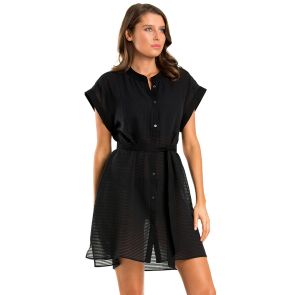 FINAL SALE Jets Parallels Shirt Dress J60450 Black