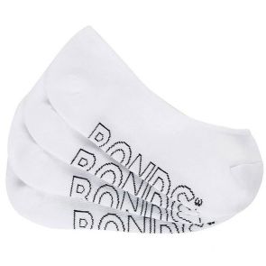 Bonds Womens Logo Lightweight Quarter Crew Socks 4-Pack White