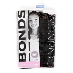 FINAL SALE Bonds Girls Bikini 4-Pack UZR14A Black