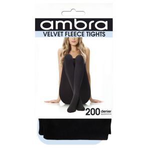 Ambra 6-Pack Velvet Fleece Tight 200 Denier Black