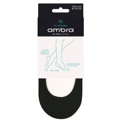 Ambra No Sweat Footlet 2-Pack Black