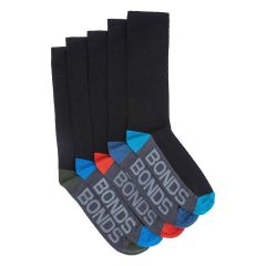 Bonds Bamboo 5-Pack Crew Socks SZFQ5W Black