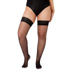 Ambra 6-Pack Sheer Pattern Top Satin Stay Up Black