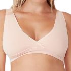 Ambra Bamboo Maternity Crossover Crop Putty Pink