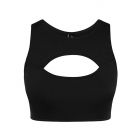 Aqua Blu Back To Basics Cut Out Top A031702 Black Womens Swimwear