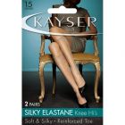 Kayser Silky Elastane Knee Highs 2-Pack H10202 Smoke Womens Hosiery