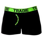 Tradie Big Fella Man Front Trunks MJ1956SK Black And Fluro Green Mens Underwear