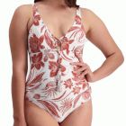 Moontide Vintage Bloom Plunge Swim Suit M4828VB Brick Womens Swimsuit