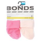 Bonds Baby Bamboo Cuff 4 Pack R41354 Pink/Soft Pink Baby's Socks