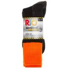 Rio No Hole Work Crew 3-Pack S7453S Fluro Orange Mens Socks
