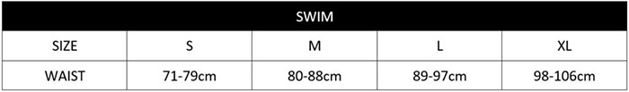 CK Swim Sizechart