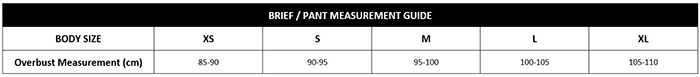 Lovable Bottom Size Chart