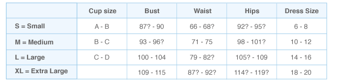 Bassoni Dress size Guide