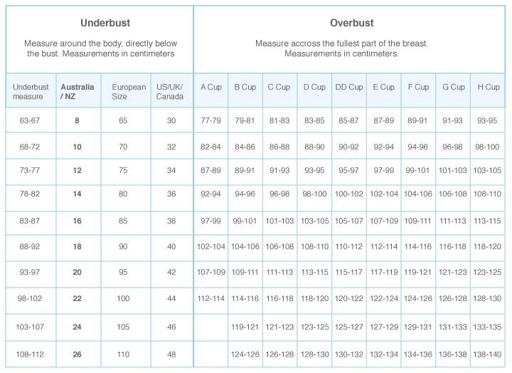 Berlei Bra Size Guide