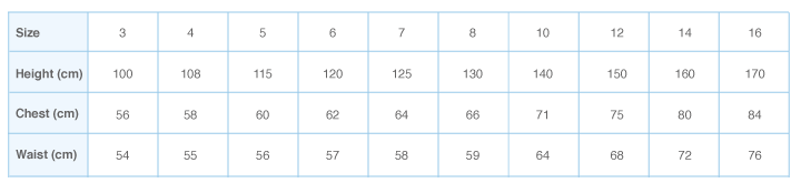 Bonds Boys Single Sizing