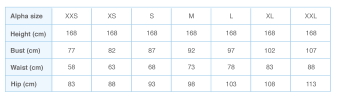 Bonds Womens Clothing Size Guide