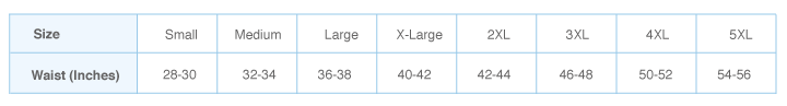 Holeproof size guide
